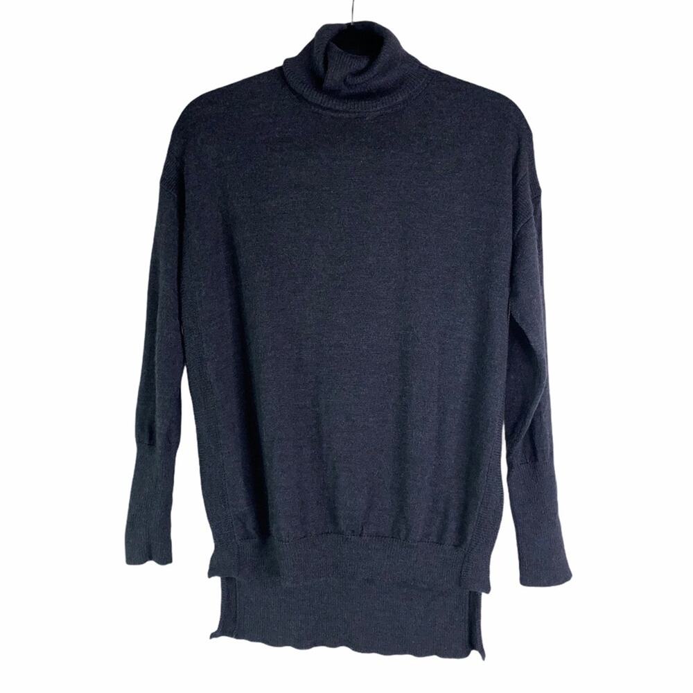 525 AMERICA Women's Charcoal Gray Hi Lo Turtleneck Sweater